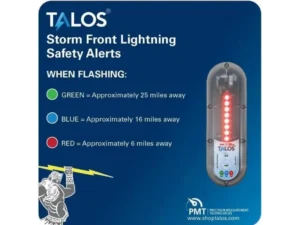 TALOS Safety Sign 14 x 14 and Lightning Detector Kit for Marinas, Construction Sites, Golf Courses, Pools | SFD-1414P-MTB