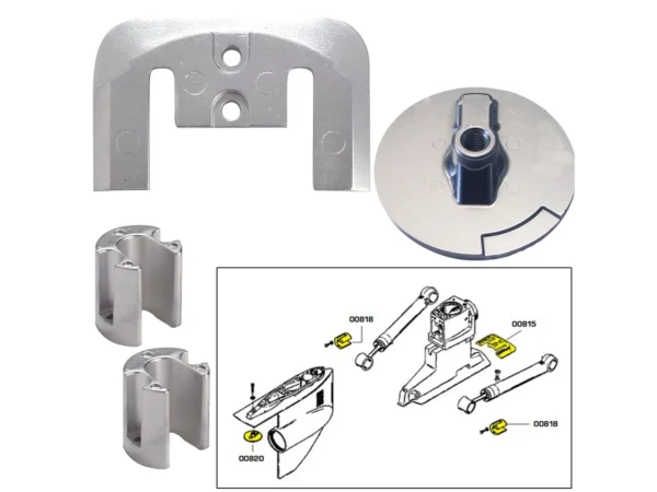 Tecnoseal Anode Kit w/Hardware - Mercury Bravo 2-3 - Aluminum