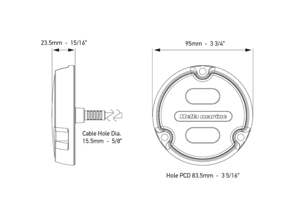 Hella Marine Apelo A1 Blue White Underwater Light - 1800 Lumens - Black Housing - Charcoal Lens - Image 2