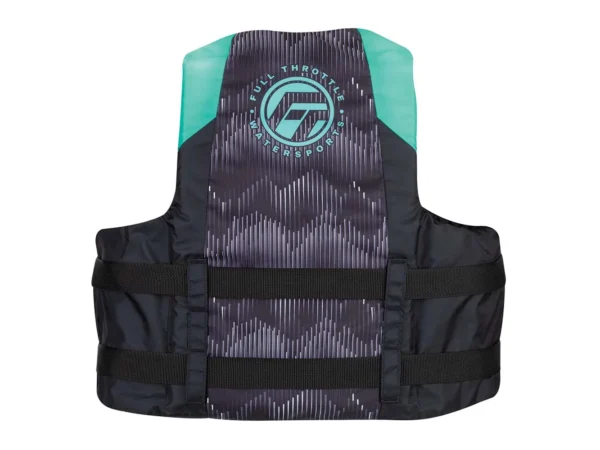 Full Throttle Adult Nylon Life Jacket - S/M - Aqua/Black - Image 2