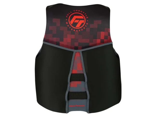 Full Throttle Men's Rapid-Dry Flex-Back Life Jacket - XL - Black/Red - Image 2