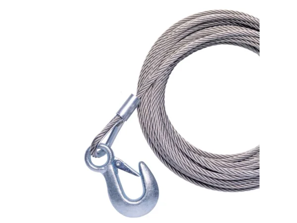 Powerwinch Cable 7/32" x 25' Universal Premium Replacement w/Hook - Stainless Steel