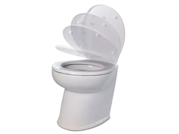 Jabsco Deluxe Flush 14" Angled Back 12V Freshwater Electric Marine Toilet w/Solenoid Valve & Soft Close Lid