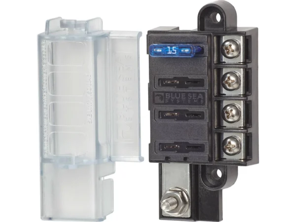 Blue Sea 5045 4-Circuit Fuse Block ST ATO/ATC with Cover