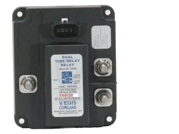 EGIS 7616 TDR Series Dual Output  Time Delay Relay 2x80A 12v