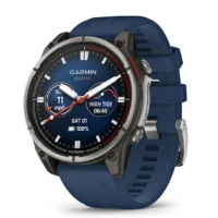 Garmin Quatix 8 47mm AMOLED Smartwatch Titanium Bezel Captain Blue Silicone Band