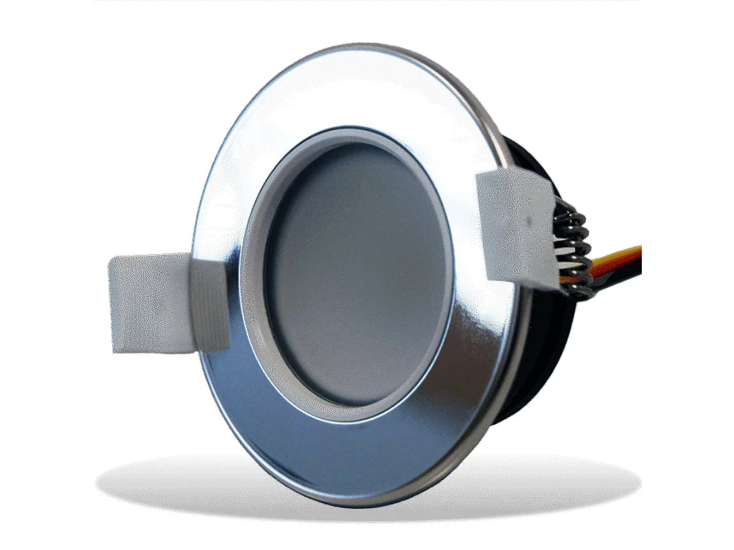 Lumishore LUX DL65 Downlight Full Spectrum CRGBW 12/24vDC 5 Watt Chrome Bezel