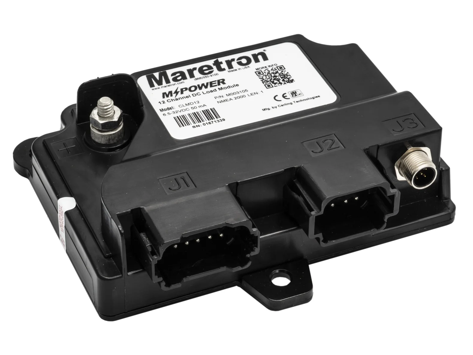 Maretron M-Power CLMD12R DC Load Module 12-Channel N2K With j1 and J2 Connectors