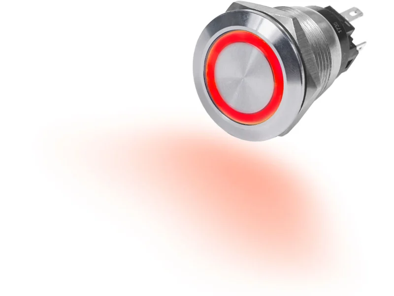 Blue Sea 4162 10A Push Button LED Ring Switch Off-On Red