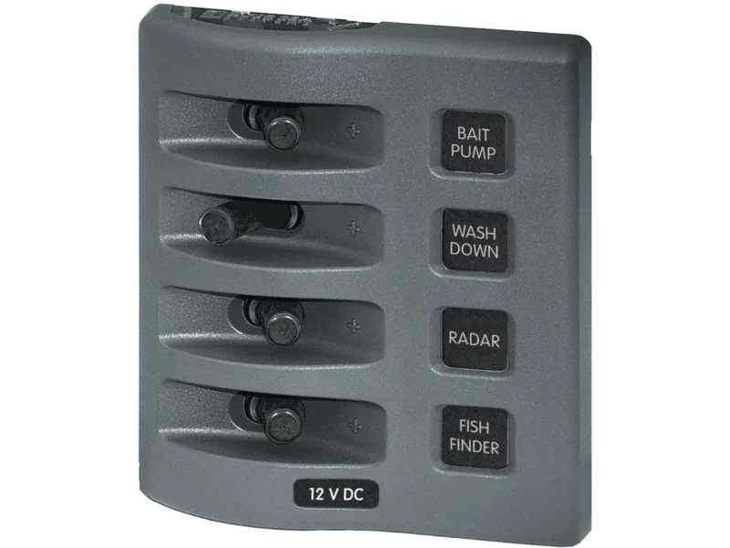 Blue Sea Weather Deck Panel 12v 4 Gang Switch Panel