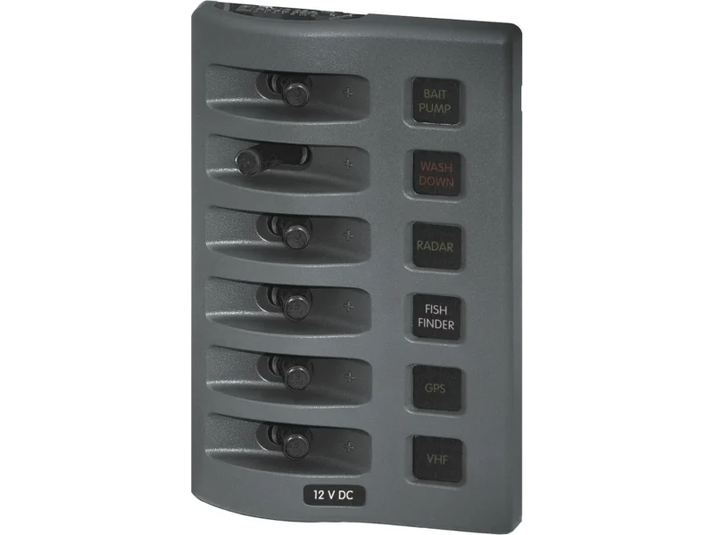 Blue Sea Weather Deck Panel 12v 6 Gang Fuse Panel