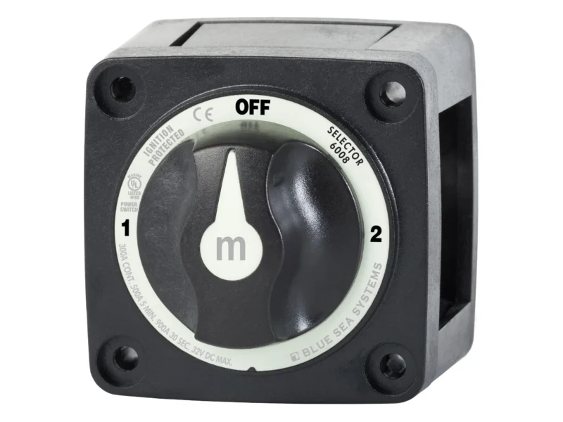 Blue Sea M-Series Battery Switch On/Off/On with Knob Black