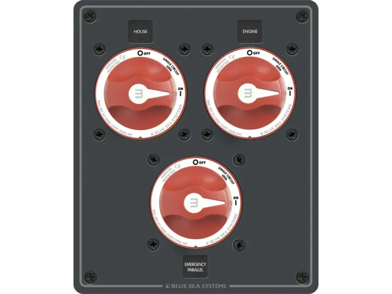 Blue Sea Traditional Metal Dual Bank Battery Management Panel