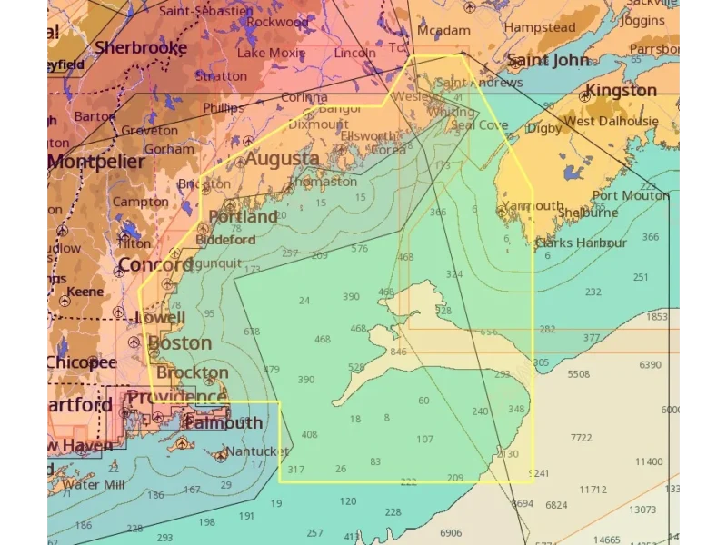 C-MAP NA-M325 Max Wide C-Card Gulf of Maine Bathymetric