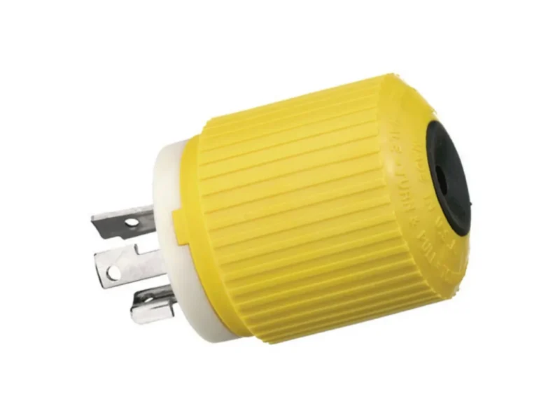 Hubbell HBL328DCP 30A 28V DC Locking Connector Male Yellow