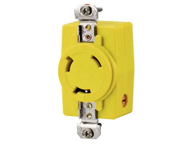 Hubbell HBL328DCR 30A 28V DC Locking Receptacle Yellow