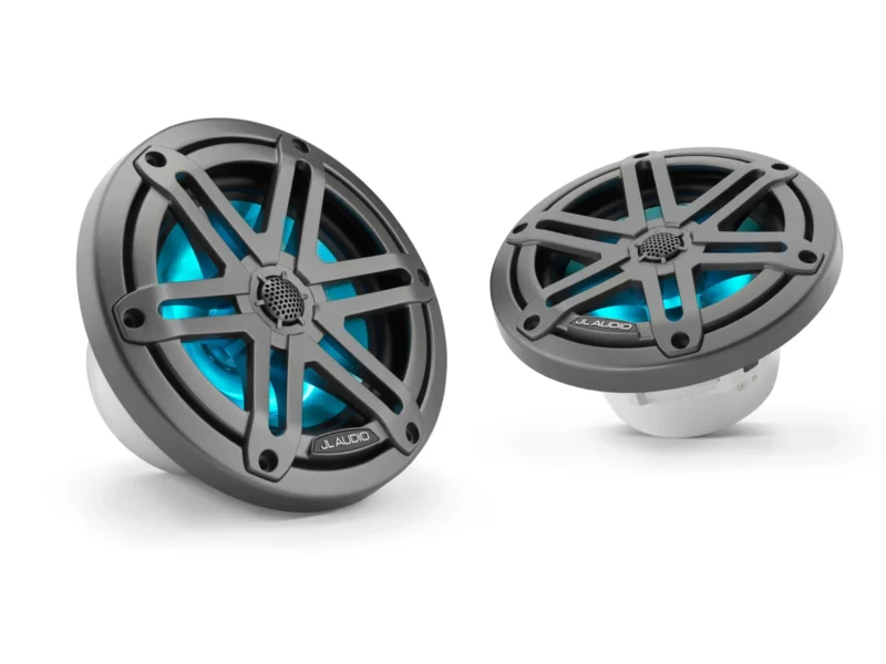 JL Audio M3 6.5in Coaxial Speakers Gray Sport Grille with RGB LED