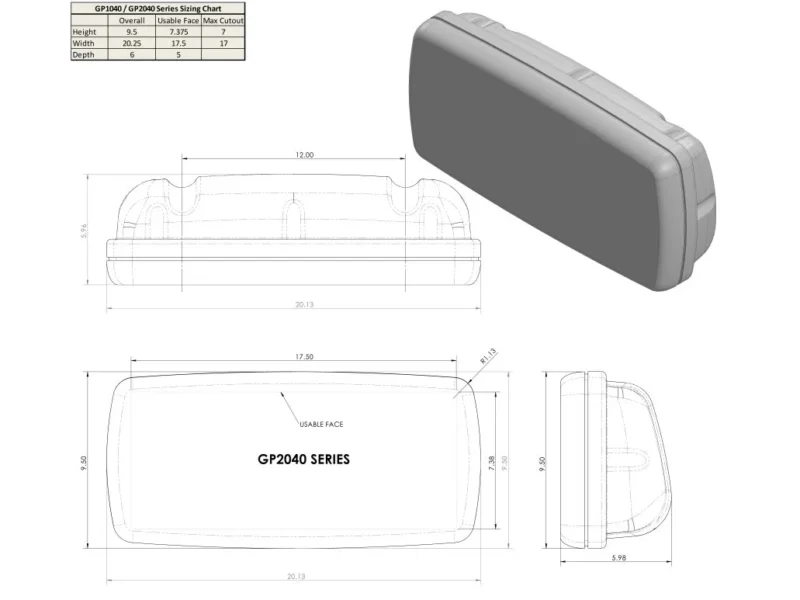 Navpod GP2040-22 SystemPod for Raymarine es95/97/98 & AXIOM PRO 9