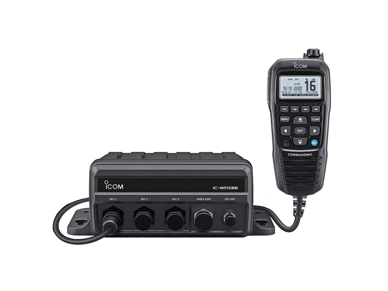 Icom IC-M510BB 21 Black Box VHF w/Black Command Mic & 3 Command Mic Ports