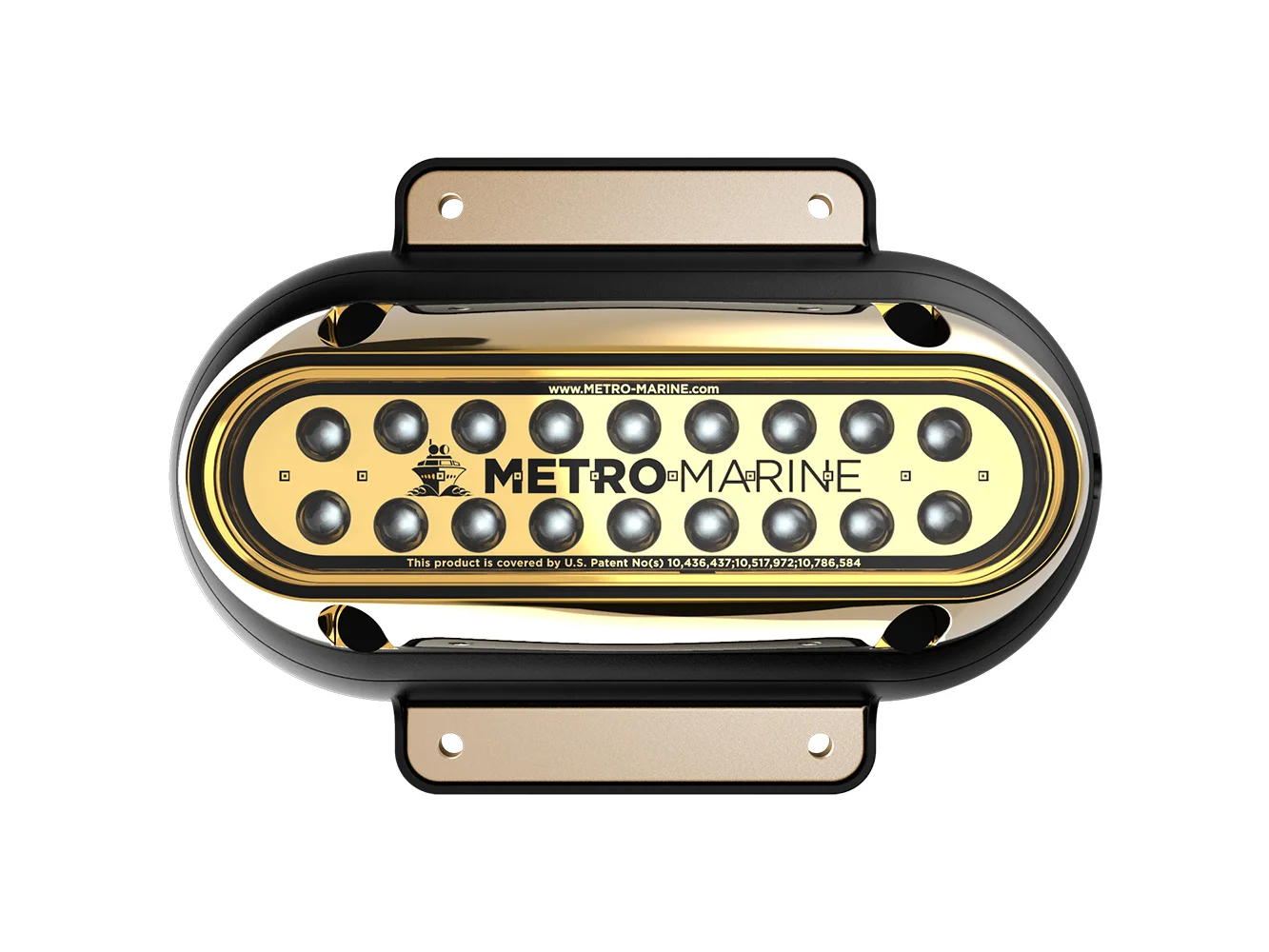 Metro Marine High-Output Elongated Surface Mount Light w/Intelligent Monochromatic LED's - Green, 90° Beam