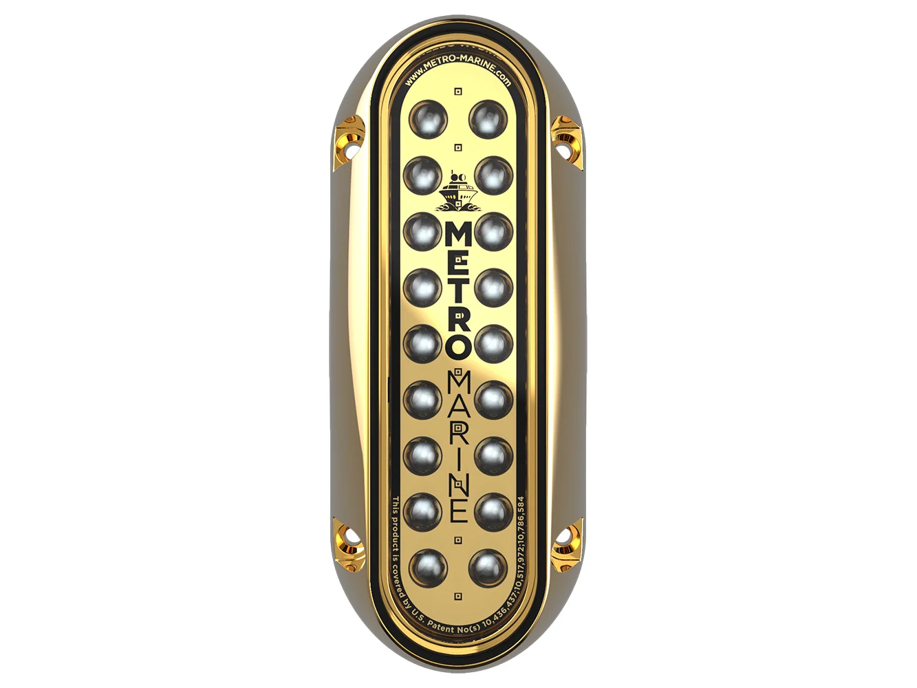 Metro Marine High-Output Elongated Vertical Mount Light w/Intelligent Monochromatic LED's - Aqua, 45° Beam