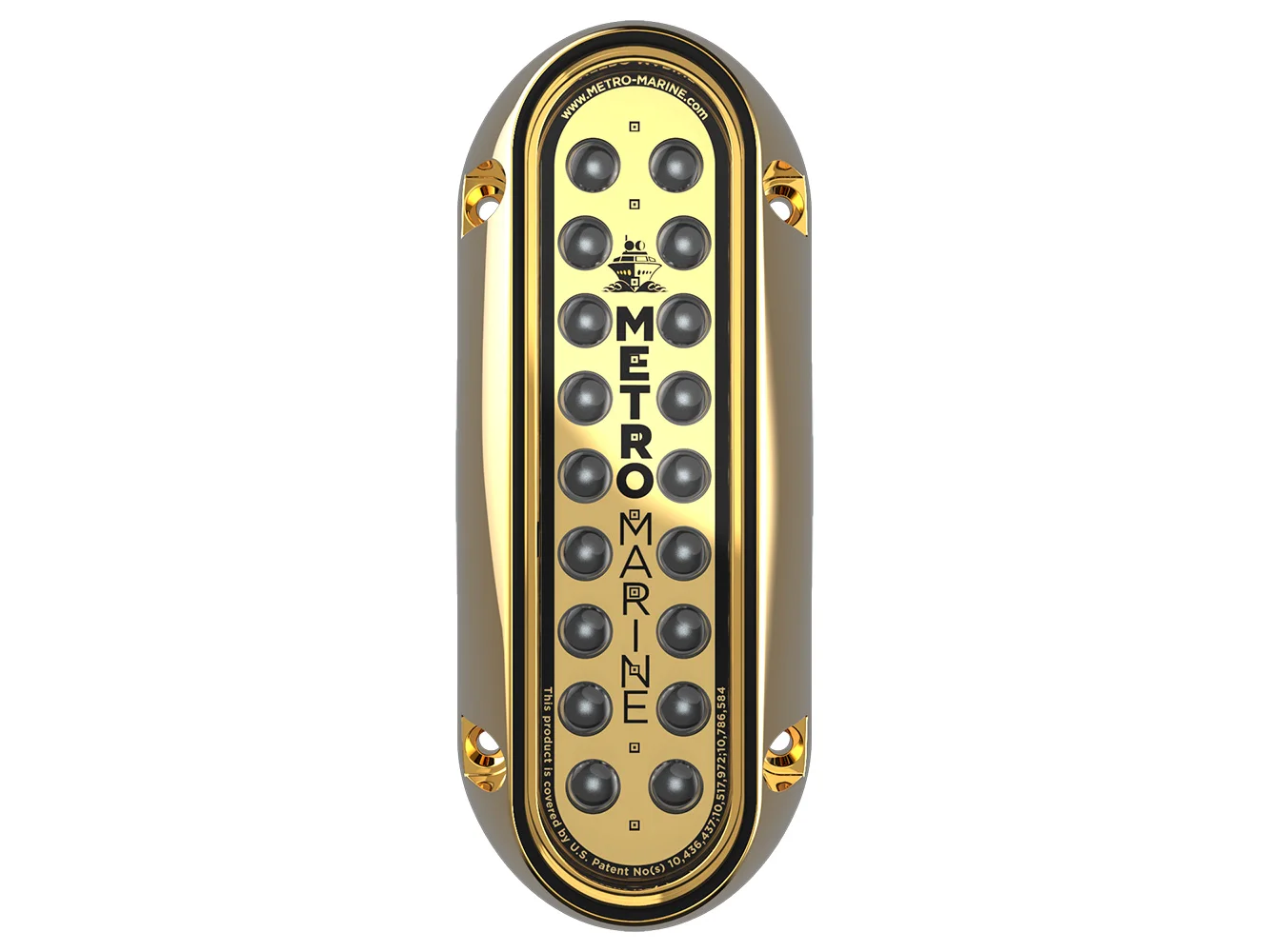 Metro Marine High-Output Elongated Vertical Mount Light w/Intelligent Monochromatic LED's - Aqua, 90° Beam