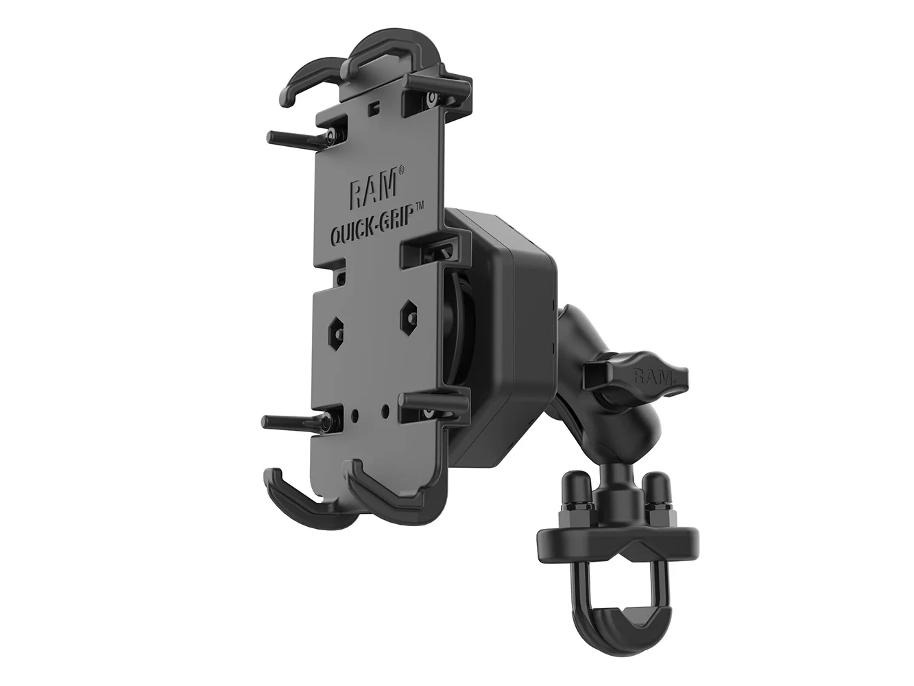 RAM Mount RAM® Quick-Grip™ XL Phone Mount w/Vibe-Safe™ & U-Bolt Base - Short