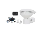 Jabsco Quiet Flush E2 Raw Water Toilet Compact Bowl - 24V - Soft Close Lid