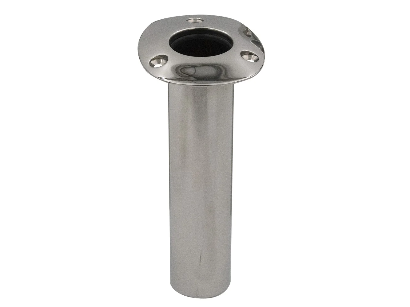 C.E. Smith 70 Series Standard Flush Mount Rod Holder - 0 Degree - Stainless Steel - Cast Bottom - Black Liner