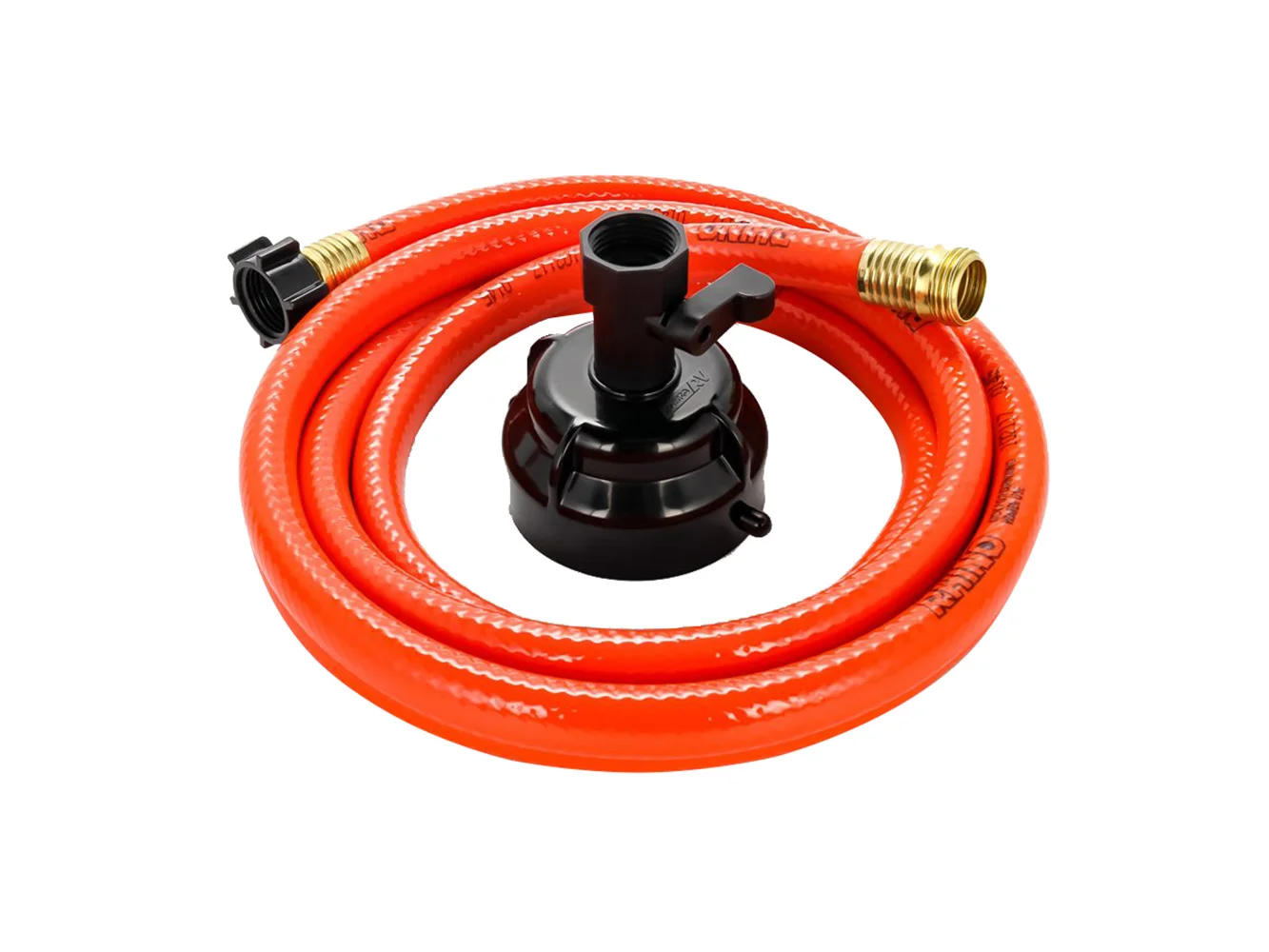 Camco RhinoFlex 10’ Clean Out Hose w/Rinser Cap - 5/8" Internal Diameter