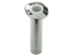 C.E. Smith Flush Mount Rod Holder - 0 Degree & 9" Depth - Stainless Steel - Cast Bottom - White Vinyl Liner