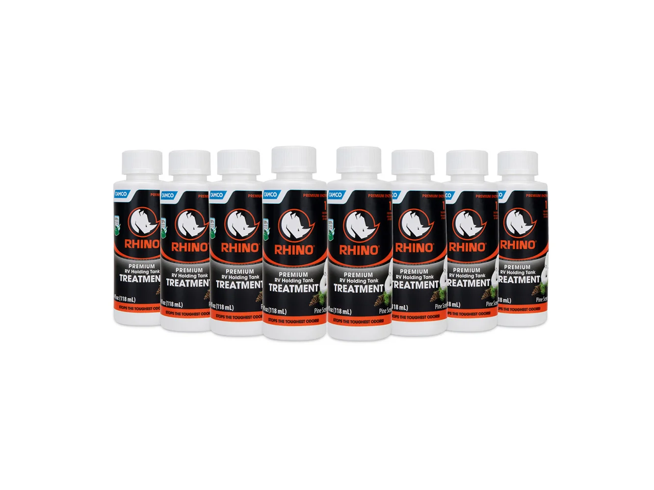Camco Rhino Premium RV Holding Tank Treatment - 8 Single 4oz Bottles