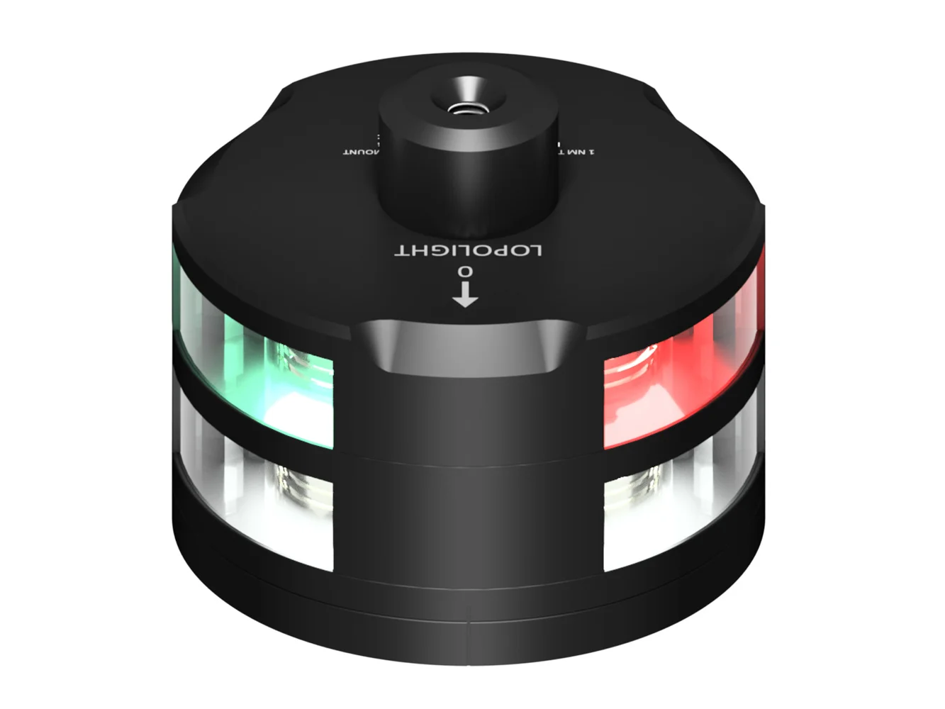 Lopolight Tri-Color Anchor Light w/Windex Mount - 1NM - Black Housing w/FB Base