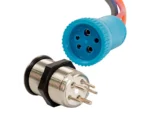 Bluewater 22mm Push Button Switch - OFF/ON/ON Nav/Anc Contact - Blue/Green/Red LED - 4' Lead
