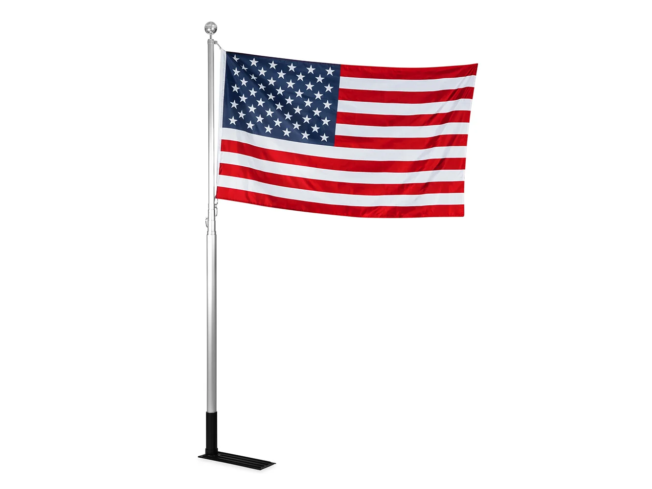 Camco 20' Telescoping Camper/RV Flagpole w/Base Foot & U.S. Flag