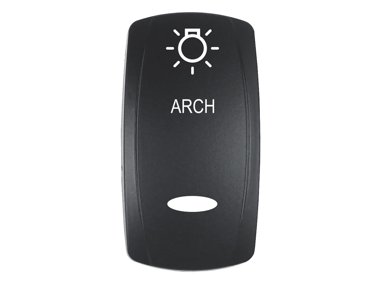 Pacer Actuator - 'ARCH' f/V Series Contura Switches - Black - Laser Etched (Top/Bottom Light)