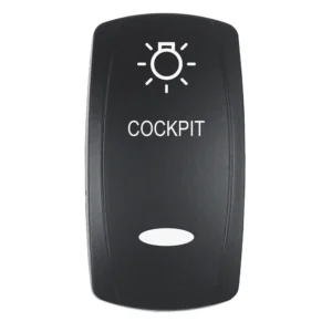 Pacer Actuator - 'COCKPIT' f/V Series Contura Switches - Black - Laser Etched (Top/Bottom Light)