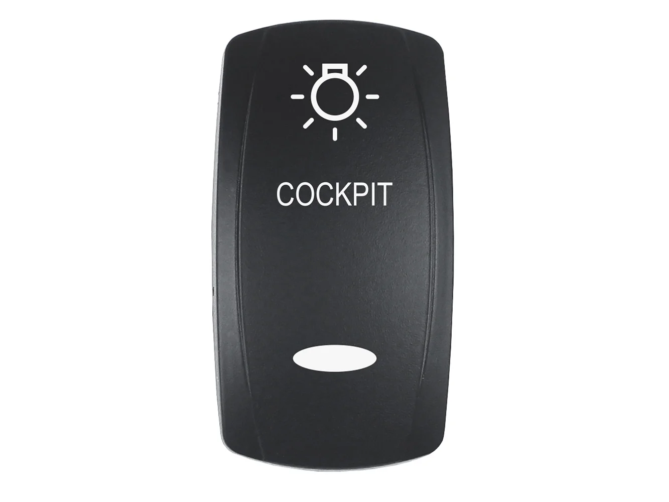 Pacer Actuator - 'COCKPIT' f/V Series Contura Switches - Black - Laser Etched (Top/Bottom Light)