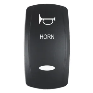 Pacer Actuator - 'HORN' f/V Series Contura Switches - Black - Laser Etched (Top/Bottom Light)