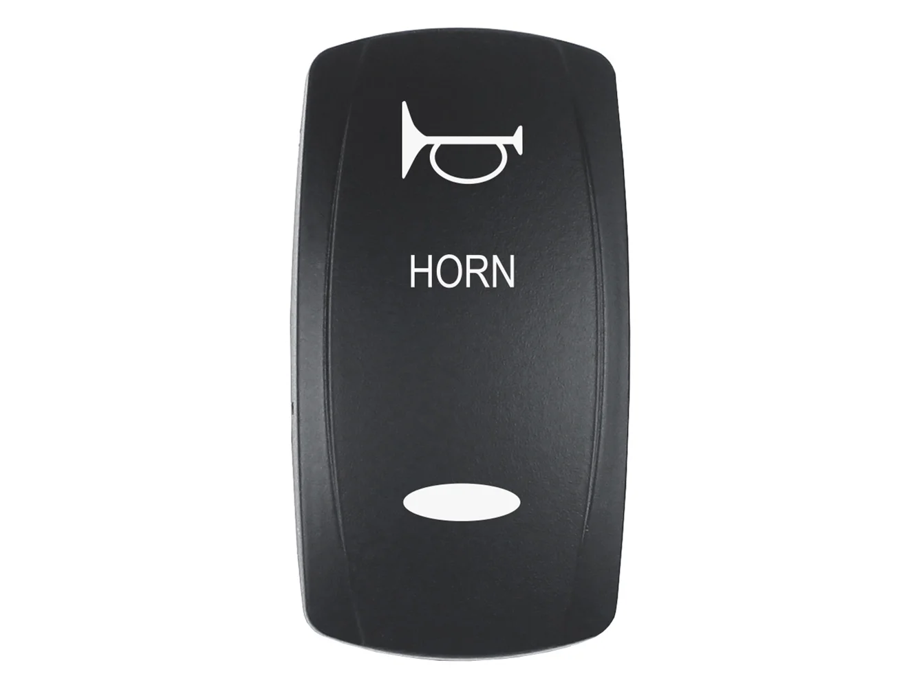 Pacer Actuator - 'HORN' f/V Series Contura Switches - Black - Laser Etched (Top/Bottom Light)