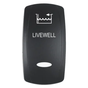 Pacer Actuator - 'LIVEWELL' f/V Series Contura Switches - Black - Laser Etched (Top/Bottom Light)