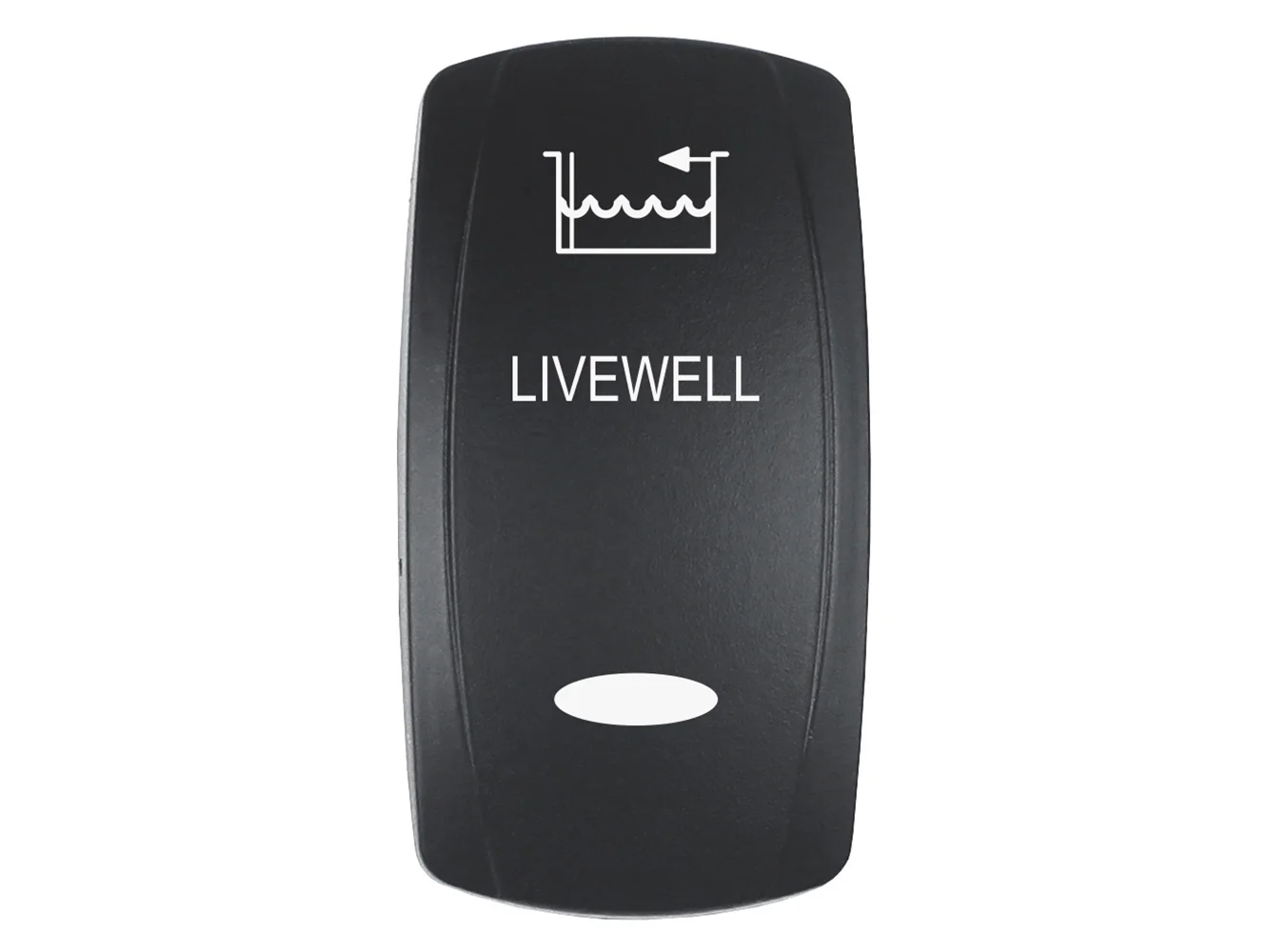 Pacer Actuator - 'LIVEWELL' f/V Series Contura Switches - Black - Laser Etched (Top/Bottom Light)