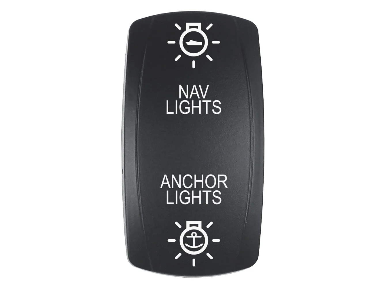 Pacer Actuator - 'NAV/ANC' f/V Series Contura Switches - Black - Laser Etched (Top/Bottom Light)