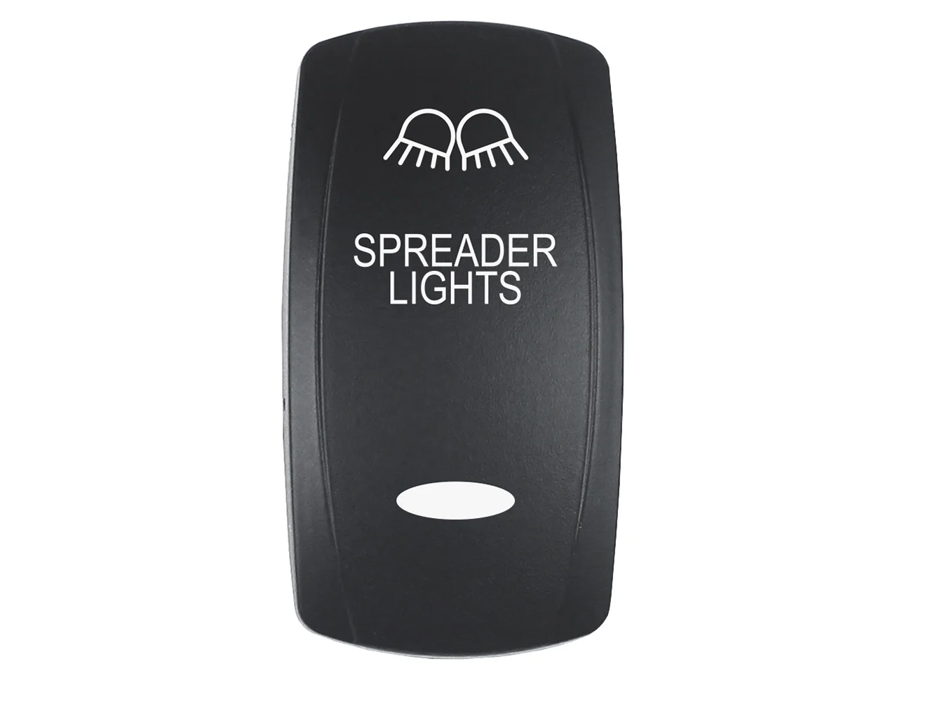 Pacer Actuator - 'SPREADER LIGHTS' f/V Series Contura Switches - Black - Laser Etched (Top/Bottom Light)