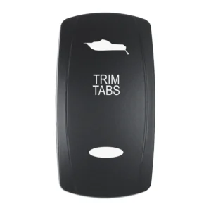 Pacer Actuator - 'TRIM TABS' f/V Series Contura Switches - Black - Laser Etched (Top/Bottom Light)