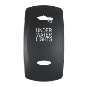 Pacer Actuator - 'UNDER WATER LIGHTS' f/V Series Contura Switches - Black - Laser Etched (Top/Bottom Light)