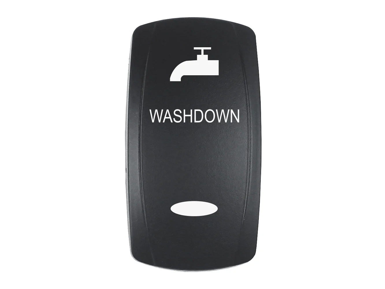 Pacer Actuator - 'WASHDOWN' f/V Series Contura Switches - Black - Laser Etched (Top/Bottom Light)