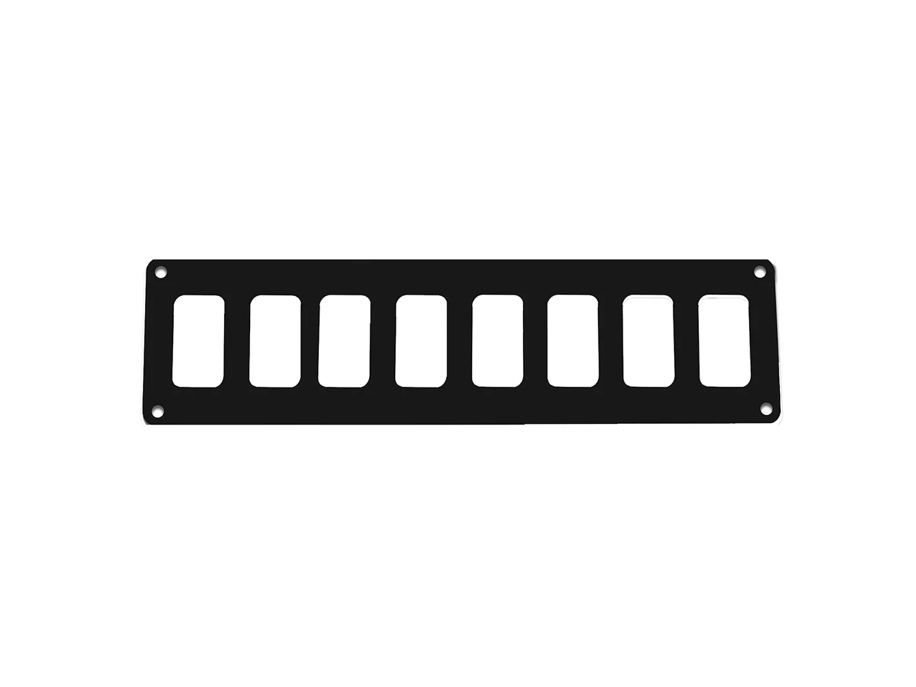 Pacer Switch Panel - 8 Switch & 1 Row - 12.5" x 2.75" - Black Powder Coated Aluminum