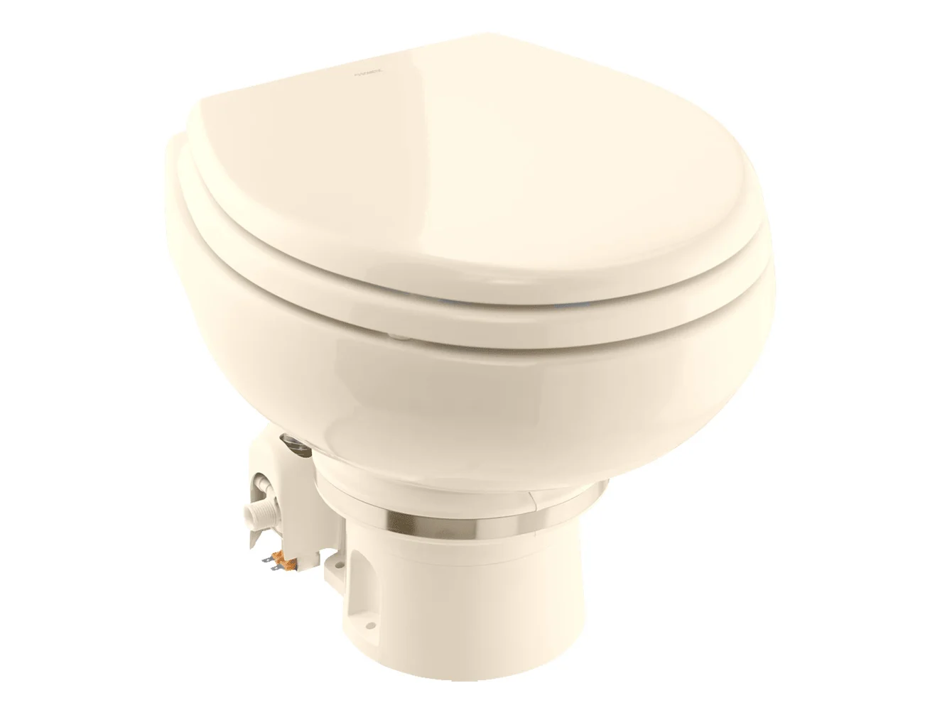 Dometic™ MasterFlush 7160 Bone Electric Macerating Toilet w/Orbit Base - Raw Water - 12V