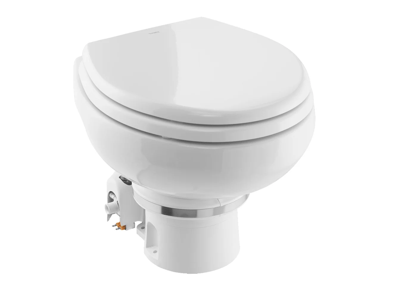 Dometic™ MasterFlush 7120 White Electric Macerating Toilet w/Orbit Base - Freshwater - 24V